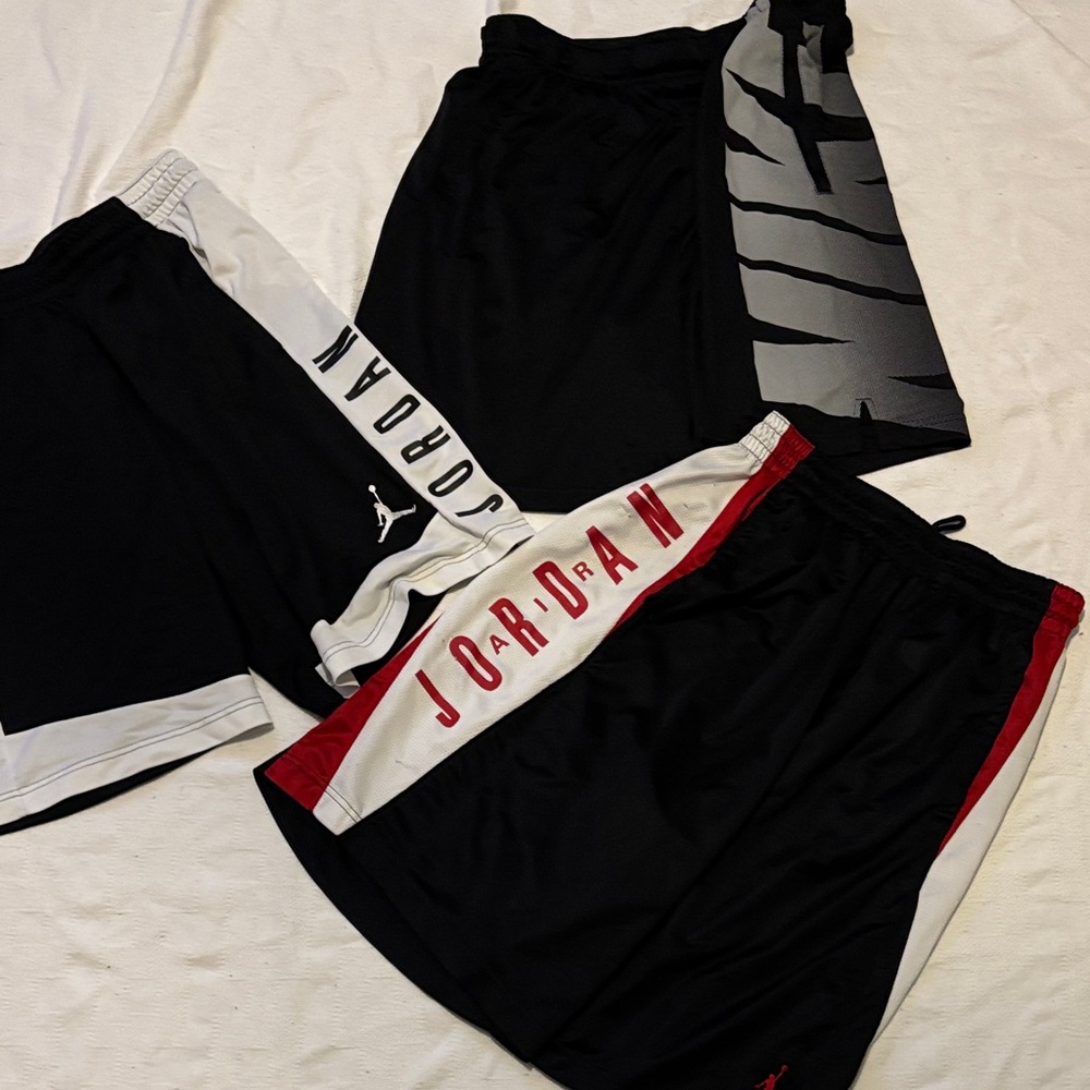 Jordan and Nike Black, White, and Red Shorts Trio - Picture 5 of 12